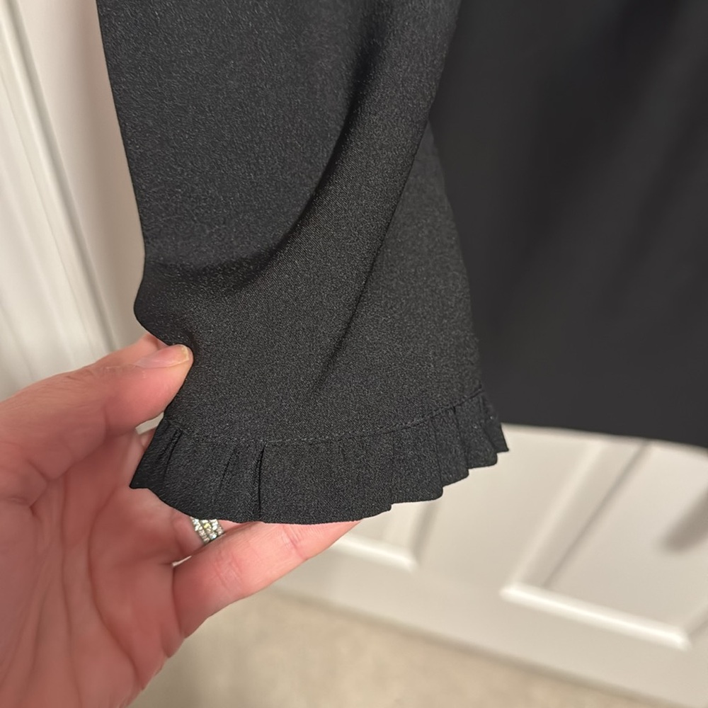JCrew Black Ruffle Neck Dress - Picture 4 of 6